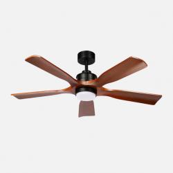 Ventilador Dc Letur 18w Negro/roble 5aspas 6vel 132d Luz Opcional 2250lm 3000-4500-6500k Remoto+memoria+temporizador