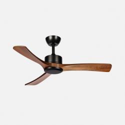 Ventilador Dc Hellin 18w Negro/roble 3aspas 6vel 106d Luz Opcional 2250l m3000-4500-6500k Remoto+memoria+temporizador