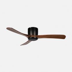 Ventilador Dc Paterna 18w Negro/roble 3aspas 6vel 117d Luz Opcional 2250lm 3000-4500-6500k Remoto+memoria+temporizador