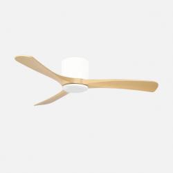 Ventilador Dc Paterna 18w Blanco/haya 3aspas 6vel 117d Luz Opcional 2250lm 3000-4500-6500k Remoto+memoria+temporizador