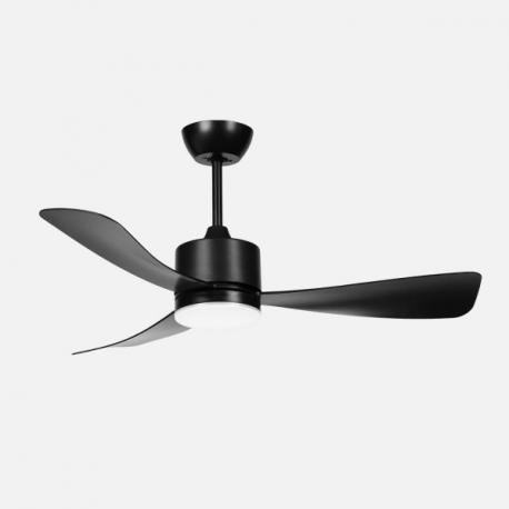 Ventilador Dc Yeste 18w Negro 3aspas 6vel 106d Luz Opcional 2250lm 3000-4500-6500k Remoto+memoria+temporizador