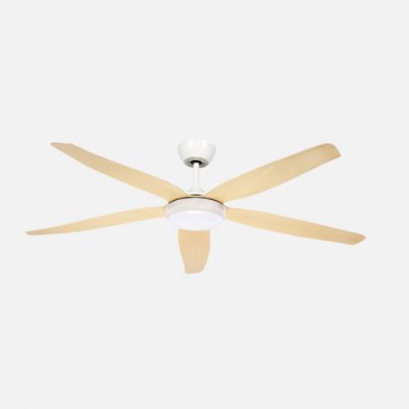 Ventilador Dc Altea 24w Blanco/haya 5aspas 6vel.142d 2880 Lm 3000-4500-6500k Remoto+memoria+temporizador