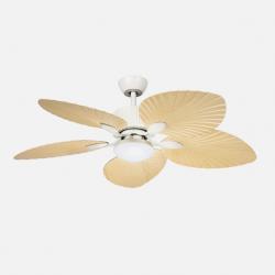 Ventilador Dc Torcal 24w Blanco/haya 5aspas 6vel 130d Luz Opcional 2880lm 3000-4500-6500k Remoto+memoria+temporizador