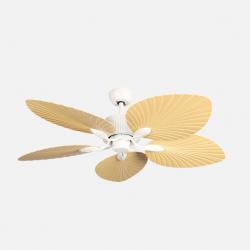Ventilador Dc Torcal 24w Blanco/haya 5aspas 6vel 130d Luz Opcional 2880lm 3000-4500-6500k Remoto+memoria+temporizador