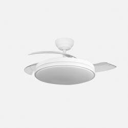 Ventilador Dc Parlatore 60w Blanco 3aspas Control X Voz 107d 6980lm 3col.remoto+reg.intensidad+temporizador+memoria