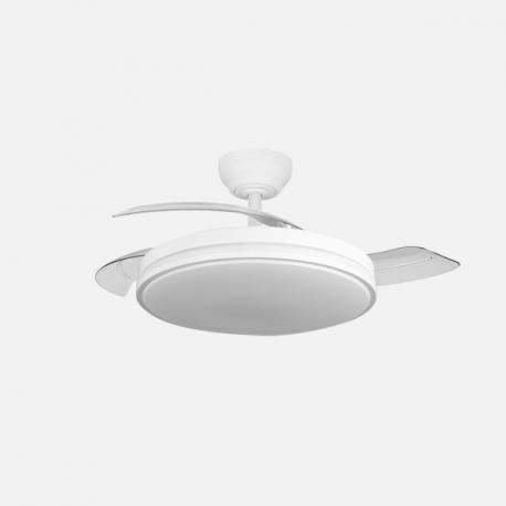 Ventilador Dc Parlatore 60w Blanco 3aspas Control X Voz 107d 6980lm 3col.remoto+reg.intensidad+temporizador+memoria