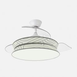 Ventilador Decor 72w Blanco/blanco Plata 108d 3asp 7200lm 3000-4000-6000k Remoto+memo+temp