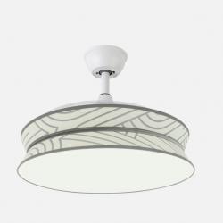 Ventilador Decor 72w Blanco/blanco Plata 108d 3asp 7200lm 3000-4000-6000k Remoto+memo+temp