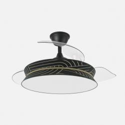 Ventilador Decor 72w Negro/negro Plata 108d 3asp 7200lm 3000-4000-6000k Remoto+memo+temp