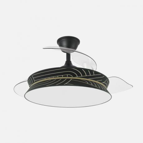 Ventilador Decor 72w Negro/negro Plata 108d 3asp 7200lm 3000-4000-6000k Remoto+memo+temp