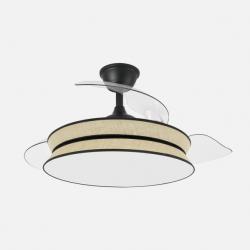 Ventilador Decor 72w Negro/natural Negro 108d 3asp 7200lm 3000-4000-6000k Remoto+memo+temp