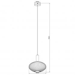COLGANTE 1L CARMIN LATON/OPAL 1 X 60W E-27