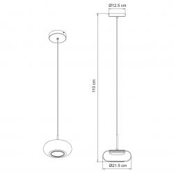 COLGANTE CITÉ NEGRO-FUME LED 9W 500LM 3000K