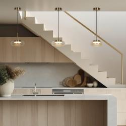 COLGANTE CITÉ ORO-AMBAR LED 9W 500LM 3000K