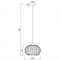 COLGANTE NAWA LATÓN-AMBAR 1 X 60W E-27