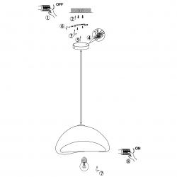 COLGANTE ONA BLANCO ROTO 1 X 60W E-27