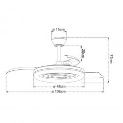 VENTILADOR BRIBON BLCO-MADERA 50CMS 3 PALAS