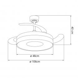 VENTILADOR DUNA BLANCO-MADERA 50CMS 3 PALAS