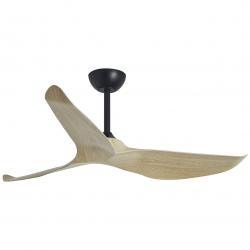 VENT.GARDEN NEGRO-MADERA CLARA 132CMS 3 PALAS