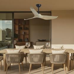 VENT.GARDEN NEGRO-MADERA CLARA 132CMS 3 PALAS