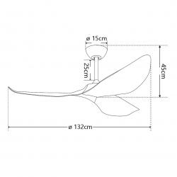 VENT.GARDEN NEGRO-MADERA CLARA 132CMS 3 PALAS