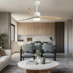 VENTILADOR MADEIRA BLCO-MADERA 132CMS 3 PALAS