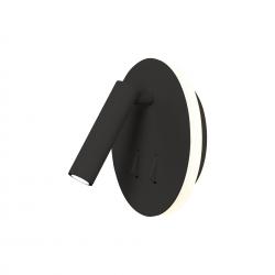 Cayman R* Aplique Negro Mate Lector Led 3W+6W 3000K