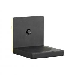 Zanzibar * Aplique Led Negro 3000K 3W Con Cargador Movil Induccion