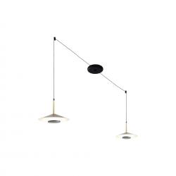 Orion * Colgante Led Negro/Cuero 2L*8W 3000K