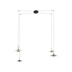 Orion * Colgante Led Negro/Cuero 4L*8W 3000K