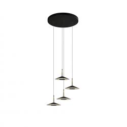 Orion * Colgante Circular Negro/Cuero 4L Led 32W 3000K