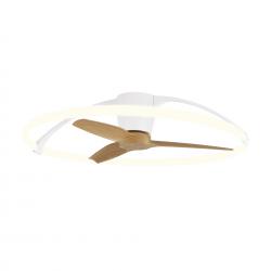 Nepal * Ventilador Blanco/Haya Led Con Mando