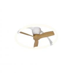 Nepal Mini * Ventilador Blanco/Madera Led Con Mando