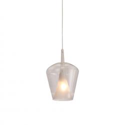 Elsa * Colgante Cristal Campana - E27 - Transparente + Opal (Sin Base