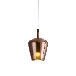 Elsa * Colgante Cristal Campana - E27 - Cobre + Opal ( Sin Base)
