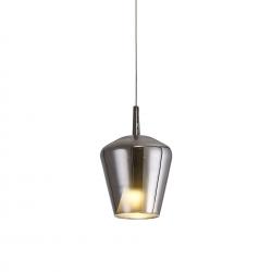Elsa * Colgante Cristal Campana - E27 - Cromo + Opal (Sin Base)