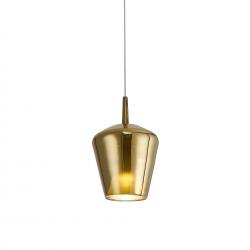 Elsa * Colgante Cristal Campana - E27 - Oro + Opal ( Sin Base)
