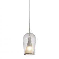 Elsa * Colgante Cristal Copa - E27 - Transparente + Opal (Sin Base)