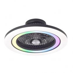 Ventilador Dc 50+7w Antartida Negro 5asp 58d 5400lm 3000-4500-6500k+rgb Remo+r.intensidad+memoria+temporizador