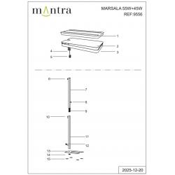 MARSALA * PIE SALON LED 55+45W BLANCO