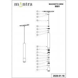 MAGNETO mini * COLGANTE LED ZOOM 7W NEGRO