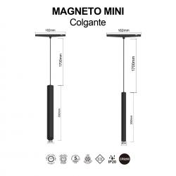 MAGNETO mini * COLGANTE LED ZOOM 7W NEGRO