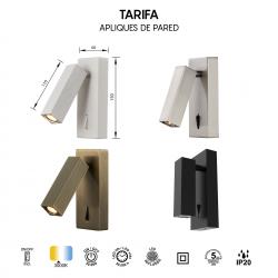 TARIFA * APLIQUE LECTOR 3W 3000K NEGRO
