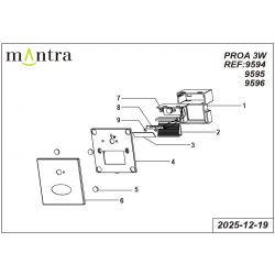 PROA * BAÑADOR PARED LED 3W 3000K GRIS/VERDE