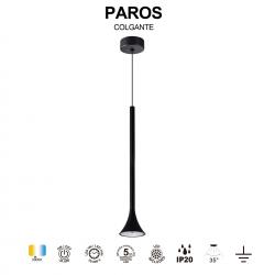 PAROS * COLGANTE LED 5W 3000K NEGRO