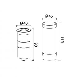 SHIKA * FOCO SUELO LED IP67 6W 3000K