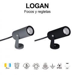 LOGAN * FOCO LED IP65 6W 3000K NEGRO