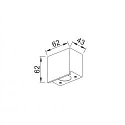 SHELLA * BAÑADOR PARED LED 3W 3000K C. NEGRO