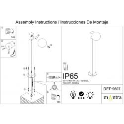 INTERLAKEN * BOLARDO IP65 G9 NEGRO