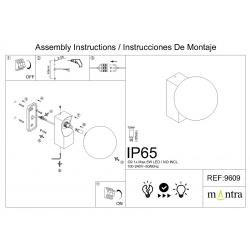 INTERLAKEN * APLIQUE IP65 G9 NEGRO